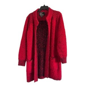 MONTO‎ PAR LE CHOIS Women’s Vintage Chucky Cardigan Red Long Sweater-Size P/S